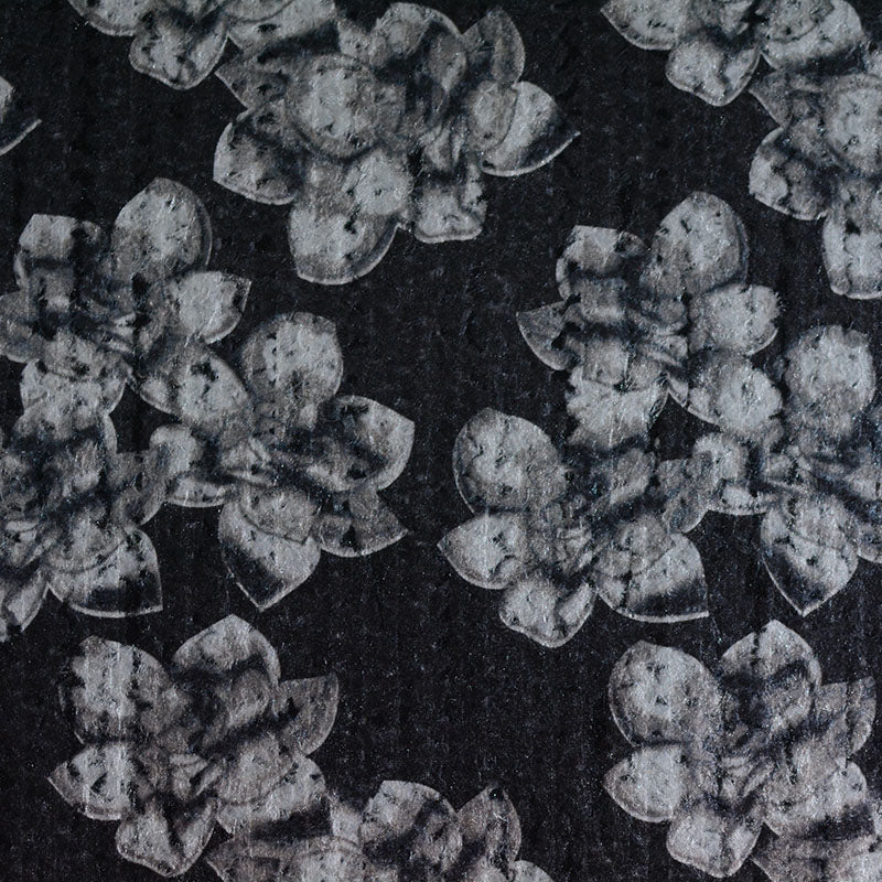 Grey Floral Poplin, Cotton