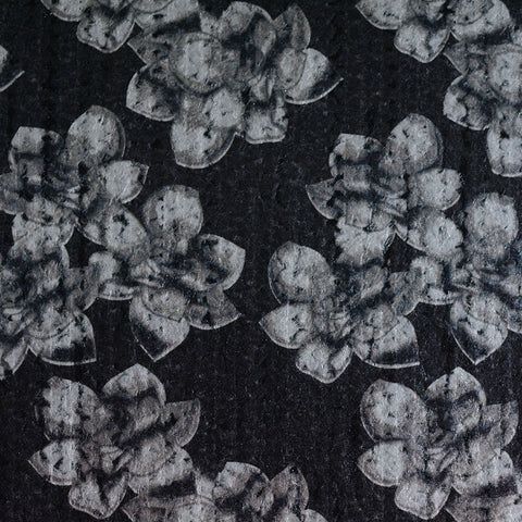 Grey Floral Poplin, Cotton
