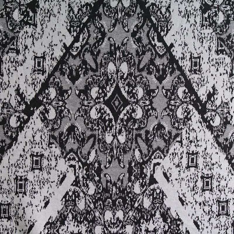 Black Geometric Jacquard, Poly-Viscose, 260 gsm