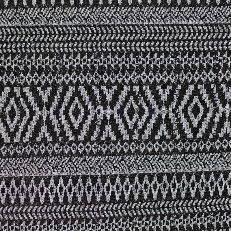 Black Geometric-Diamond Jacquard, Polyester, 210 gsm