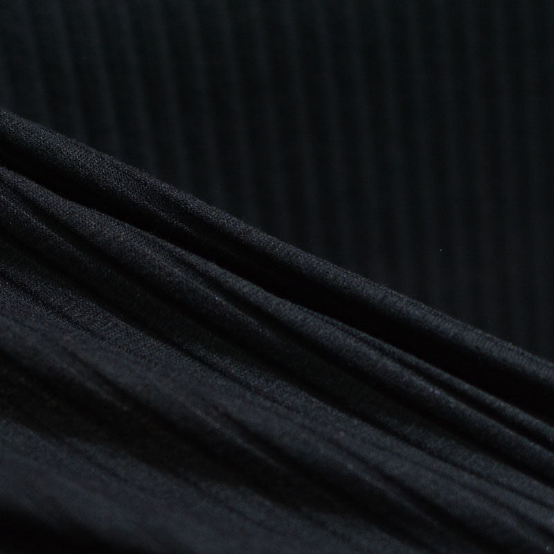 Viscose Stretch Rib Knit Fabric, 180 gsm, 145 cm — Black