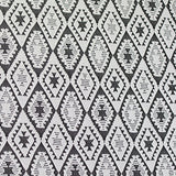 Black Geometric-Diamond Jacquard, Viscose-Poly — texture