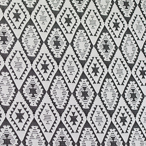 Black Geometric-Diamond Jacquard, Viscose-Poly, 310 gsm