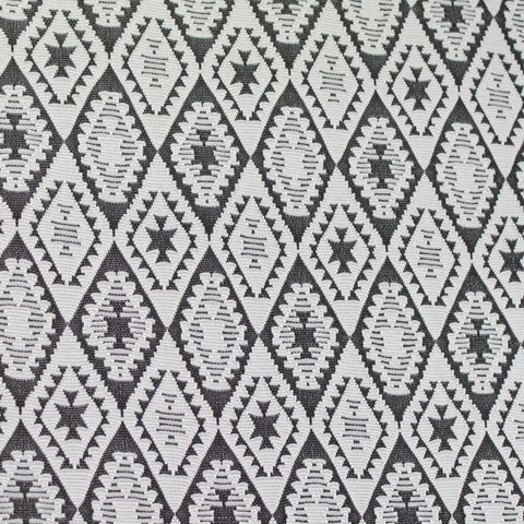 Black Geometric-Diamond Jacquard, Viscose-Poly, 310 gsm