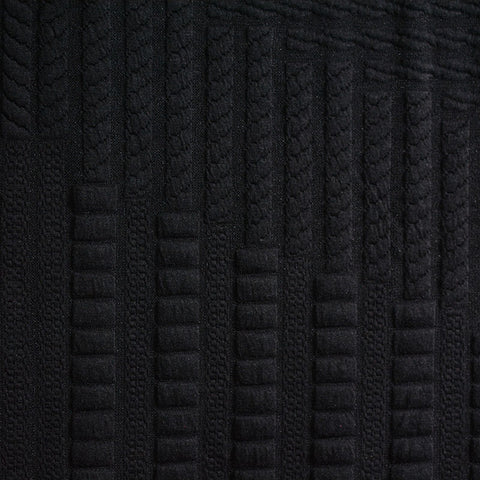 Jacquard Polyester Stretch Knit Fabric, 340 gsm, 160 cm — Black