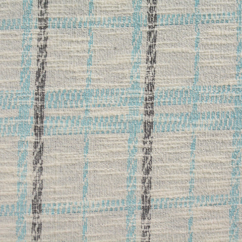 Cream Plaid Jacquard, Cotton-Poly