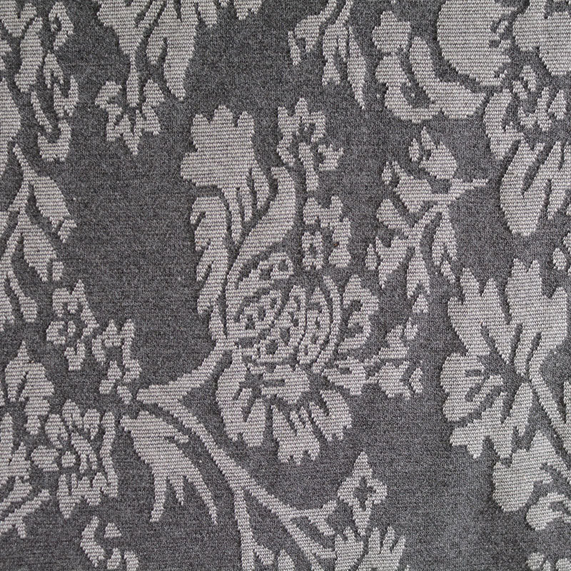 Grey Tone-on-Tone Floral Jacquard, Poly-Cotton, 235 gsm