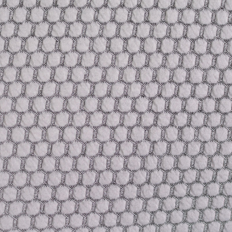 White Honeycomb Jacquard, Poly-Viscose