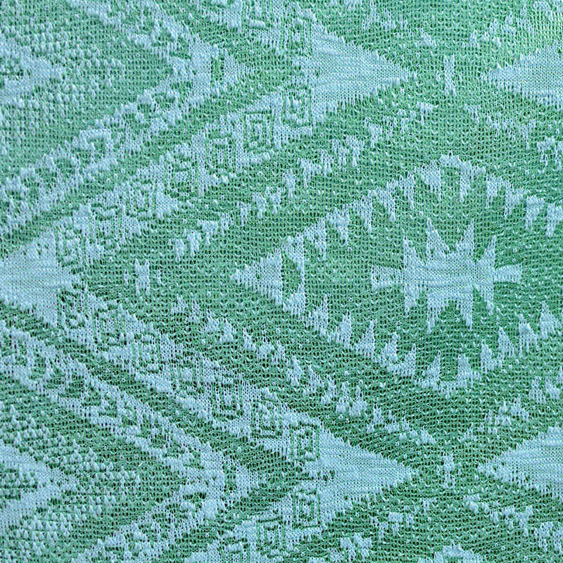 Light Green Geometric Jersey Knit, Polyester
