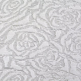 White Abstract-Floral Interlock Knit, Polyester — texture