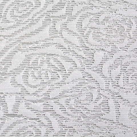 White Abstract-Floral Interlock Knit, Polyester