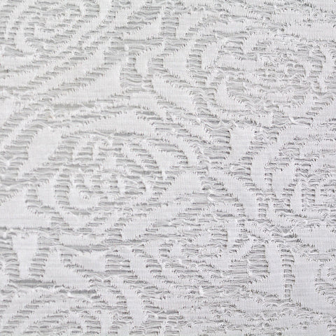 White Abstract-Floral Interlock Knit, Polyester