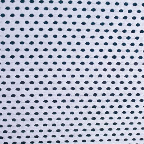 Jacquard Polyester Cotton Knit Fabric, 137 gsm, 150 cm — White
