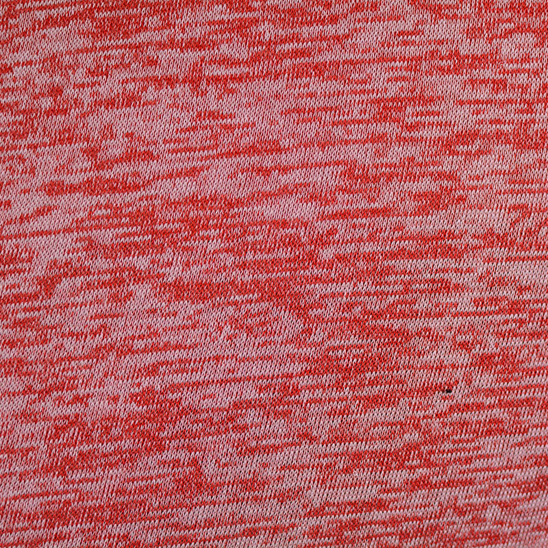 Yarn-Dyed Polyester Viscose Stretch Chunky Knit Fabric, 135 gsm, 170 cm — Red, ref EF-5113