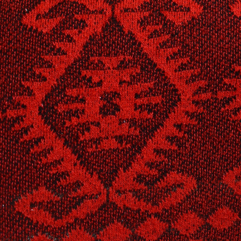 Red Geometric-Diamond French Terry, Acrylic-Poly