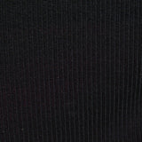 Polyester Viscose Rib Knit Fabric, 130 gsm, 170 cm — Black