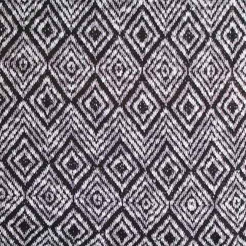 Black Geometric-Diamond Chunky Knit, Polyester, 223 gsm