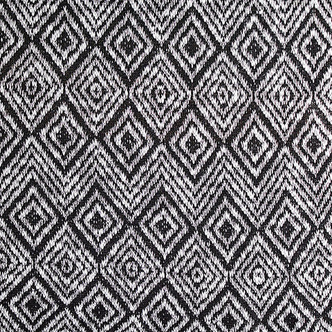 Black Geometric-Diamond Chunky Knit, Polyester, 223 gsm