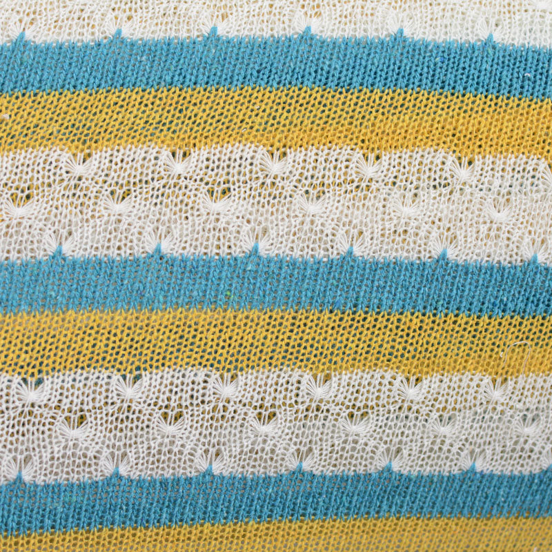 Blue Stripes Chunky Knit, Poly-Cotton, 260 gsm