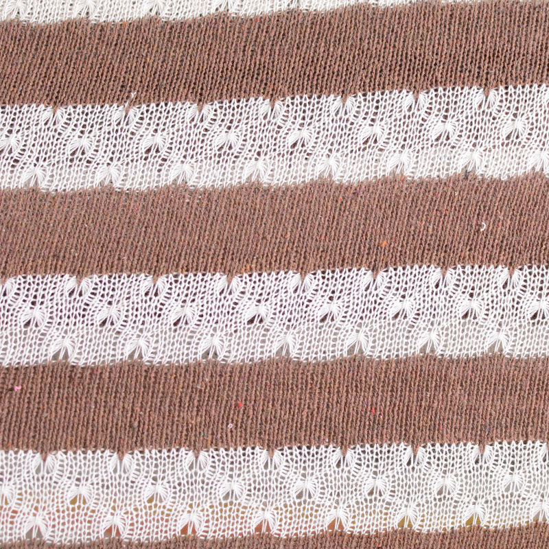 White Stripes Chunky Knit, Poly-Cotton