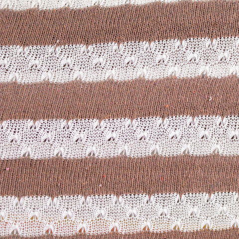 White Stripes Chunky Knit, Poly-Cotton