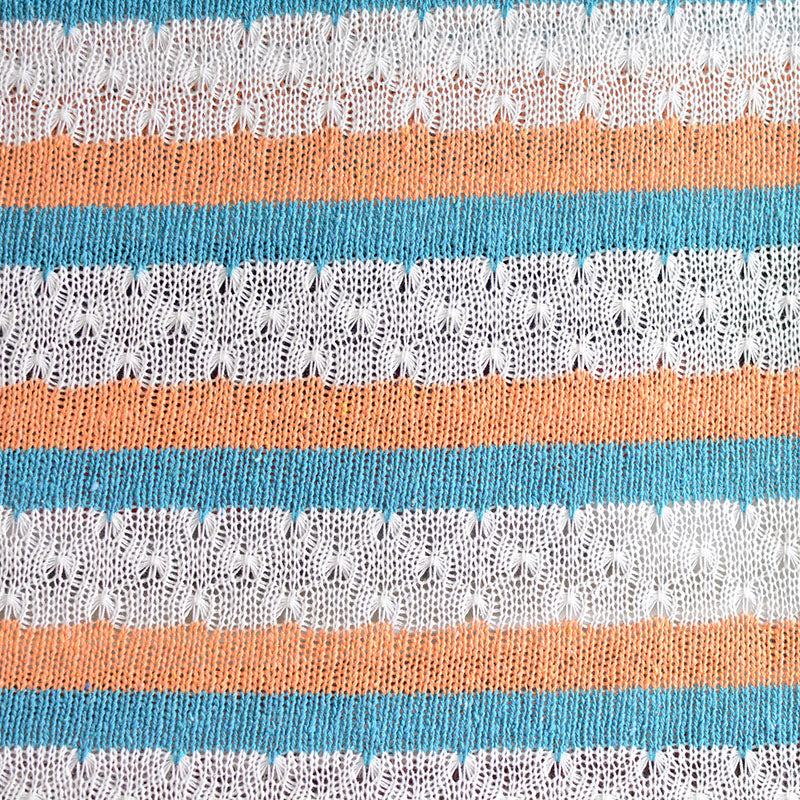 Polyester Cotton Blend Stretch Chunky Knit Fabric, 260 gsm, 160 cm — Orange