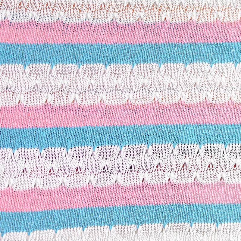 Polyester Cotton Blend Stretch Chunky Knit Fabric, 260 gsm, 160 cm — White