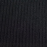 100% Polyester Rib Knit Fabric, 120 gsm, 150 cm — Black