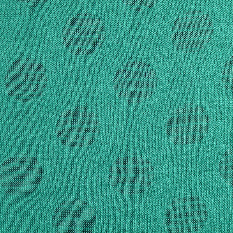 Green Circles Jacquard, Poly-Viscose