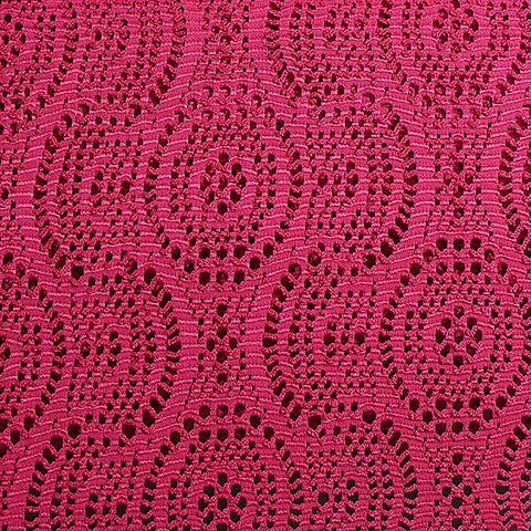 Magenta Openwork Jersey Knit, Polyester