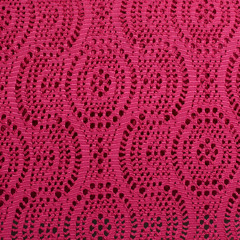 Magenta Openwork Jersey Knit, Polyester