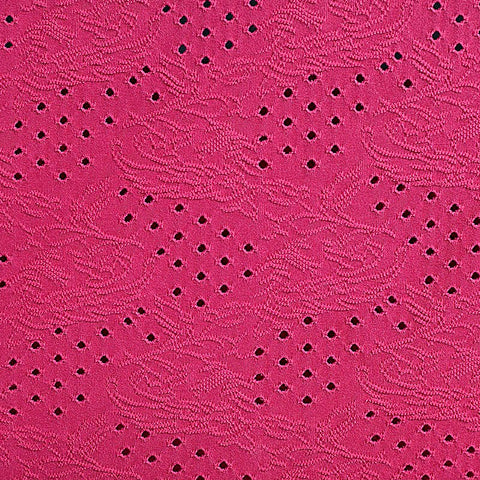 Pink Eyelet Jersey Knit, Polyester