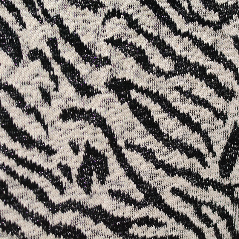 Black Animal Print Chunky Knit, Polyester
