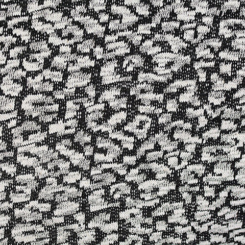 Black Abstract-Animal Print Chunky Knit, Poly-Cotton