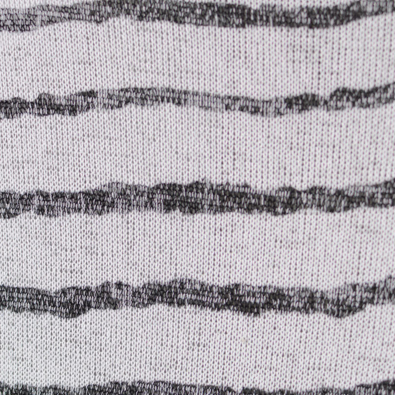 Dark Grey Horizontal-Stripe Chunky Knit, Viscose-Poly