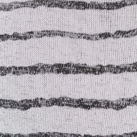Dark Grey Horizontal-Stripe Chunky Knit, Viscose-Poly
