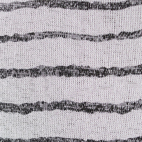 Dark Grey Horizontal-Stripe Chunky Knit, Viscose-Poly
