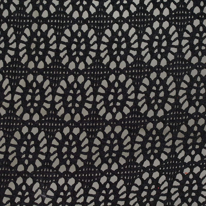 Black Openwork Jacquard, Cotton-Poly