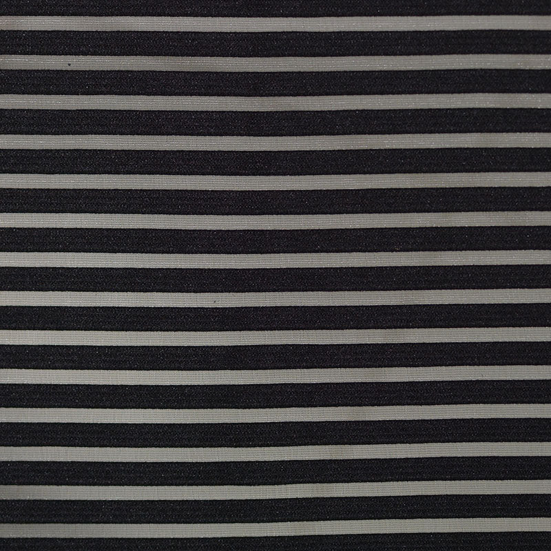 Black Horizontal-Stripe Jacquard, Cotton-Poly, 210 gsm, 173 cm