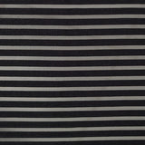 Black Horizontal-Stripe Jacquard, Cotton-Poly