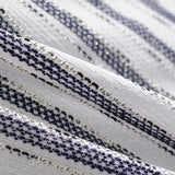 White Vertical-Stripe Chunky Knit, Poly-Metallic