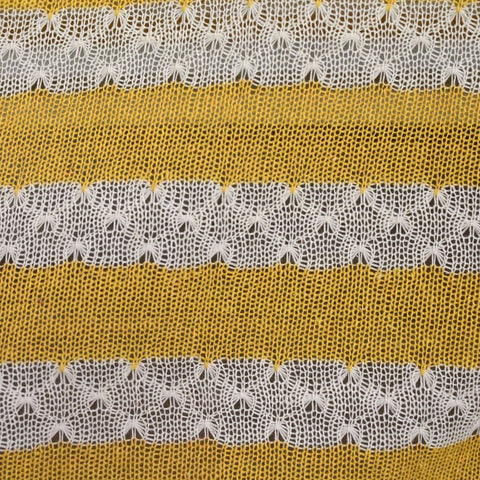 Yellow Horizontal-Stripe Knit, Poly-Cotton, 155 gsm