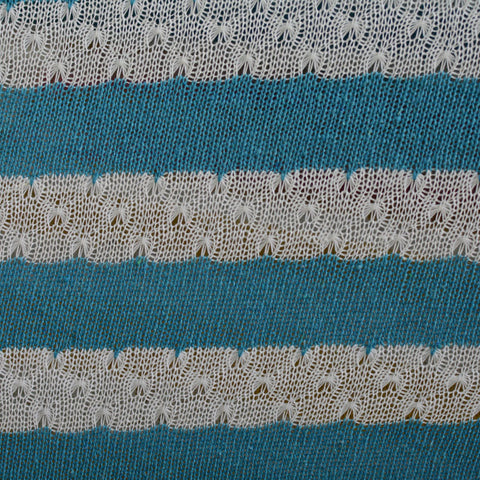 Blue Horizontal-Stripe Knit, Poly-Cotton