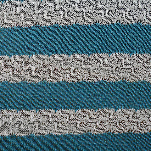 Blue Horizontal-Stripe Knit, Poly-Cotton