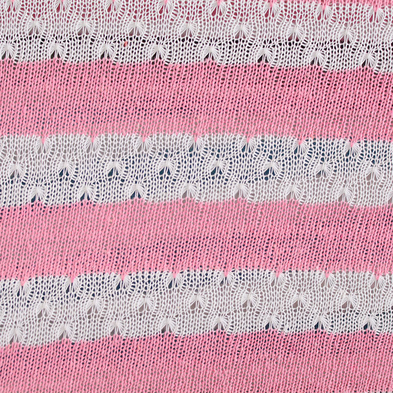 Polyester Cotton Blend Stretch Chunky Knit Fabric, 260 gsm, 160 cm — Pink