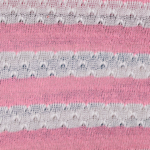 Polyester Cotton Blend Stretch Chunky Knit Fabric, 260 gsm, 160 cm — Pink