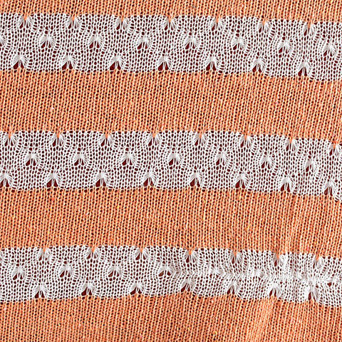 Orange Horizontal-Stripe Knit, Poly-Cotton, 260 gsm