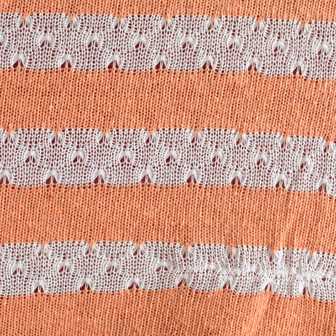 Orange Horizontal-Stripe Knit, Poly-Cotton, 260 gsm
