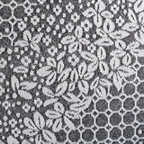 Black Floral Chunky Knit, Polyester — texture