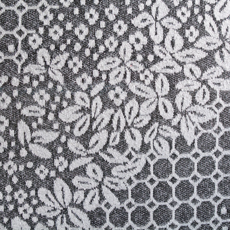 Black Floral Chunky Knit, Polyester